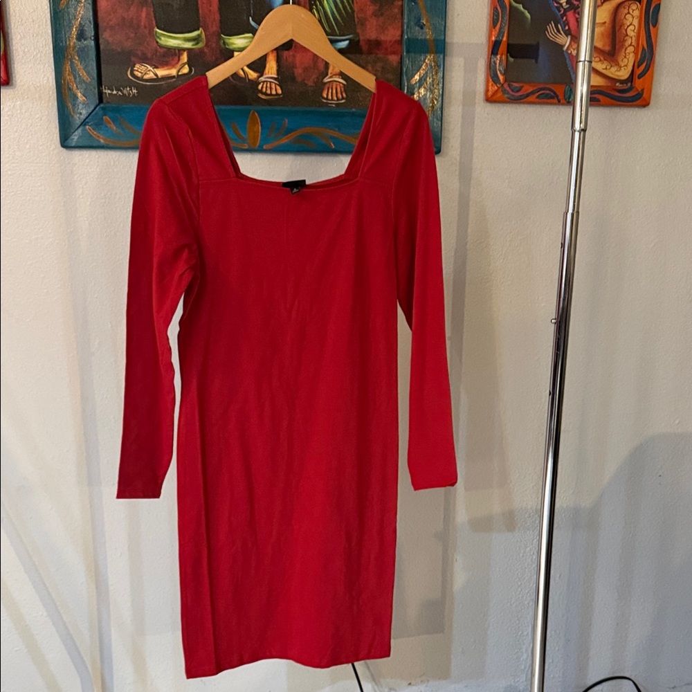 Torrid Vibrant Red Long Sleeve Dress